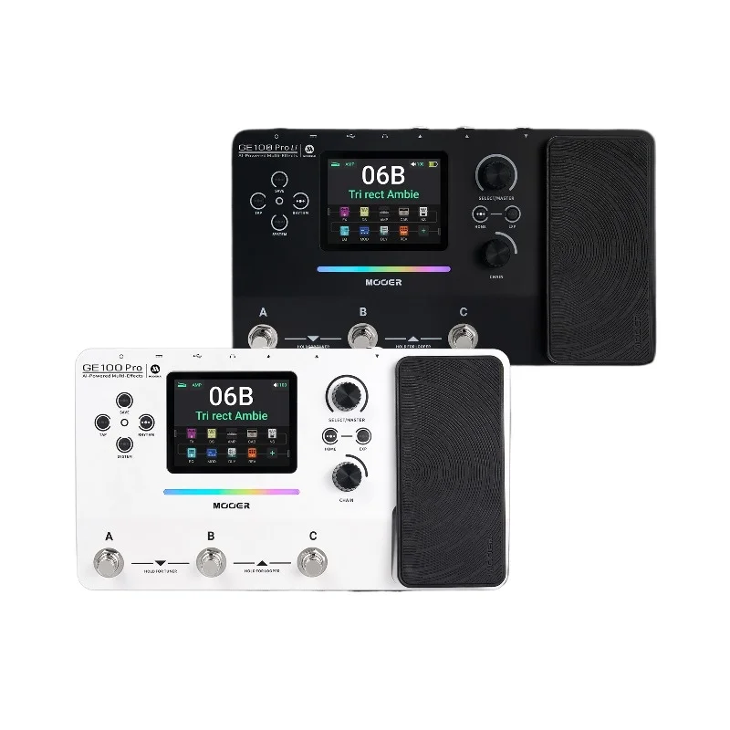 Mooer GE100 Pro / GE100 Pro Li Guitar Multi-Effects Processor Pedal, Featuring 50 Built-In Presets and AI Technology