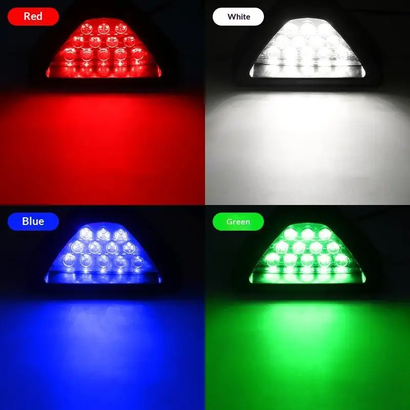 Universal Brake Signal Lamp Style Triangle Sporty: 12LED Rear Fog Light Tail Third Brake DRL