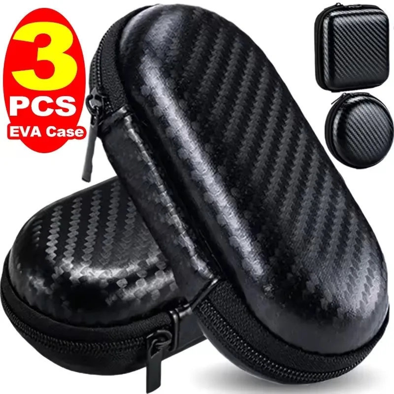 Portable EVA Earphone Zipper Bag Phone Charger Waterproof Carrying Case Hard Disk Data Cable Storage Pocket Pouch Organizer
