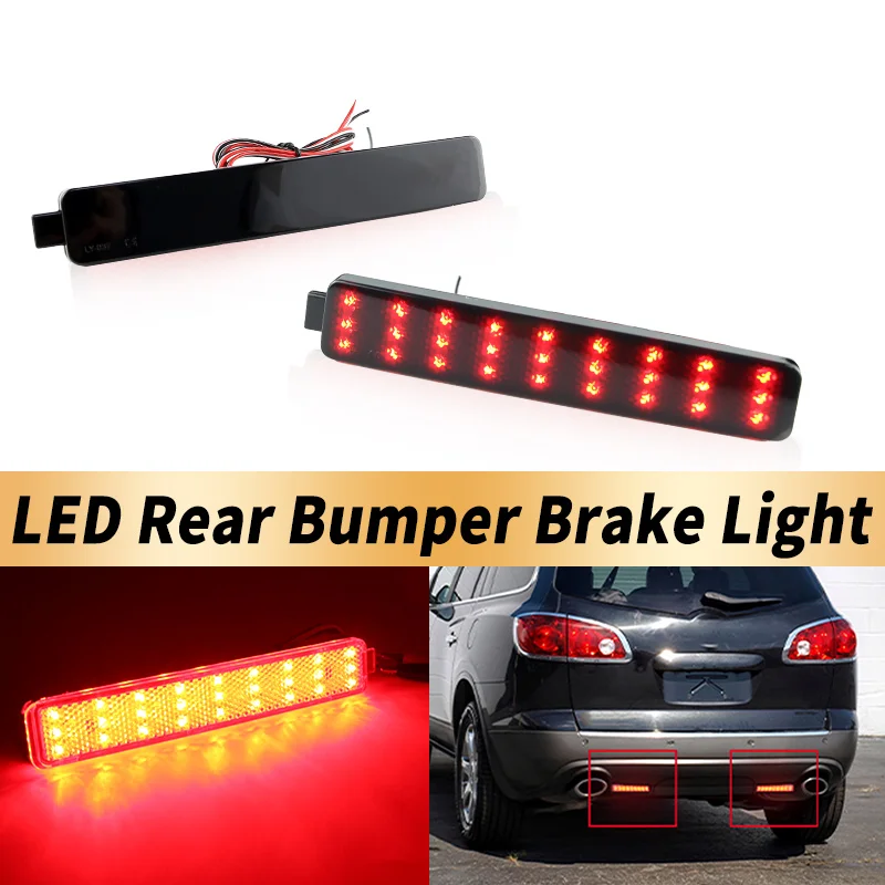 2PCS For Cadillac CTS CTS-V Buick Enclave Chevy Equinox Trailblazer GMC Acadia Saturn Rear Bumper LED Reflector Light Brake Lamp