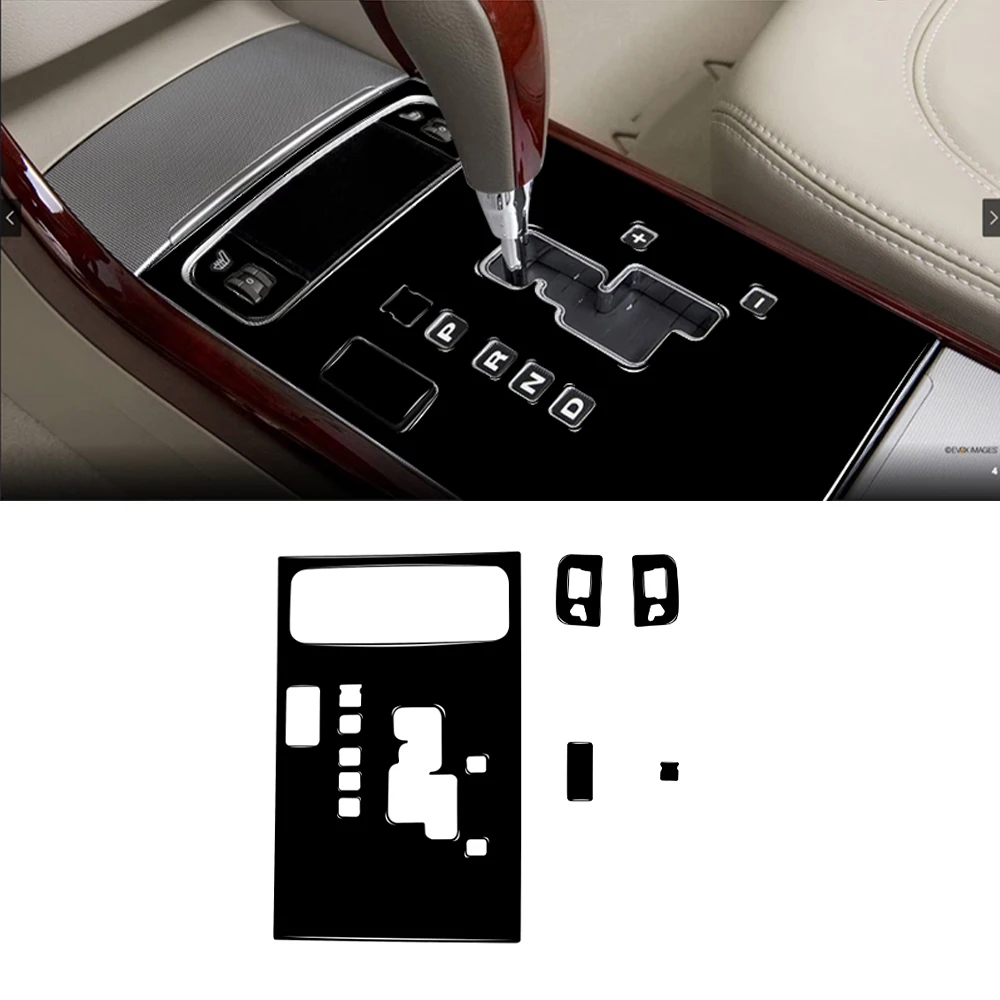 Painel de mudança de engrenagem decorativo capa guarnição adesivo fibra carbono/abs acessórios interiores do carro para azera 2006 2007 2008 2009 2010 2011