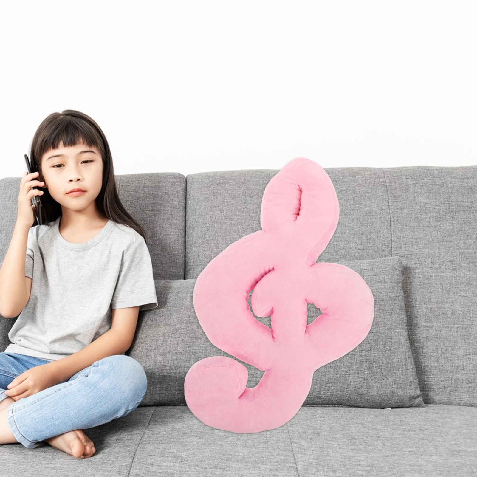 

Musical Note Pillow Soft Kawaii Design Lumbar Support Couch Decor For Music Lovers Stuffed Room Bedroom