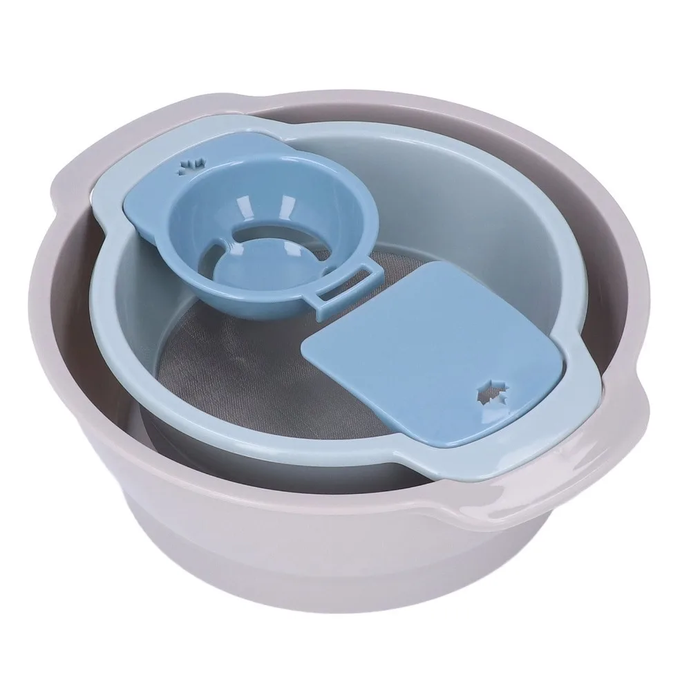 4pcs Mesh Bottom PP Pollen Sieve Set Fine Mesh Lightweight Trimming Tray Kit Save Space Handle Flour Sifter Set Egg Separation