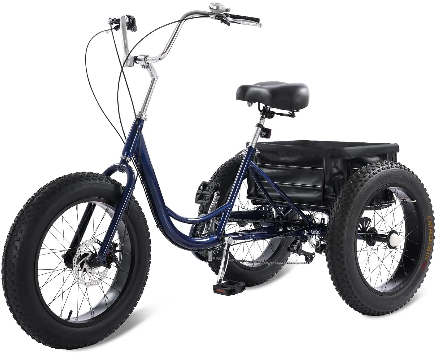 Fat Tire Adult Tricycle, 20-Inch All-Terrain 3 Wheel Bike 7-Speed Heavy-Duty Three Wheel Bicycle, 450lbs Capacity,, Customized