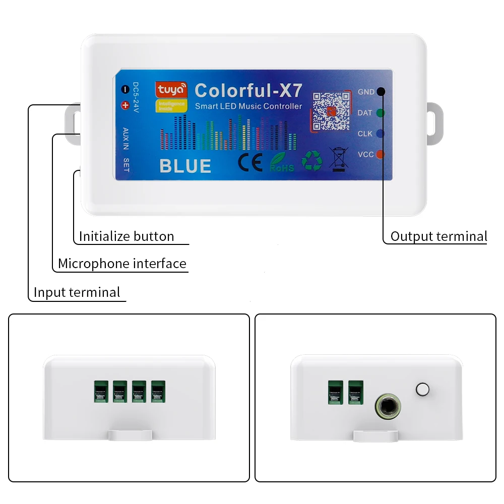 الملونة-X7 بلوتوث/واي فاي/زيجبي الذكية LED جهاز تحكم بالموسيقى إيقاع مزامنة بكسل الإضاءة لشريط WS2811 WS2801 WS2812B WS2815 #2