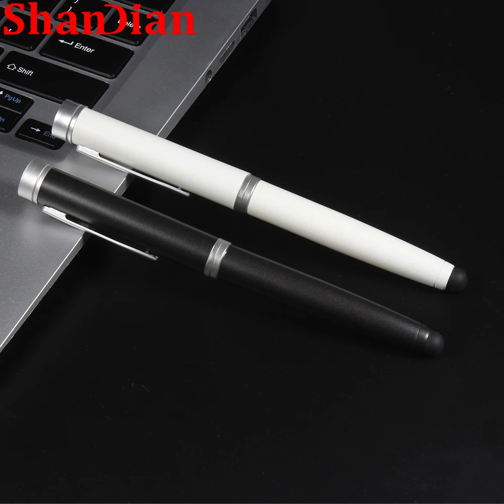 جديد USB فلاش حملة تعمل باللمس القلم تخزين الأجهزة الأبيض المعادن ذاكرة عصا الإبداعية الأعمال هدية القلم محرك 64 جيجابايت 32 جيجابايت 16 جيجابايت