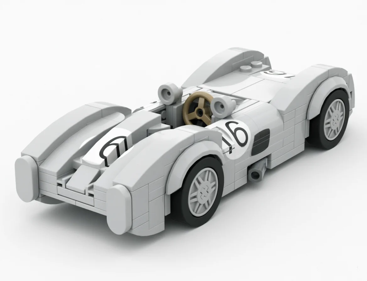 

MOC-210926 Iconic W196 Formula Sports Car Racing Building Blocks Model 214Parts Creative Boys Kids Birthday Toy Gift