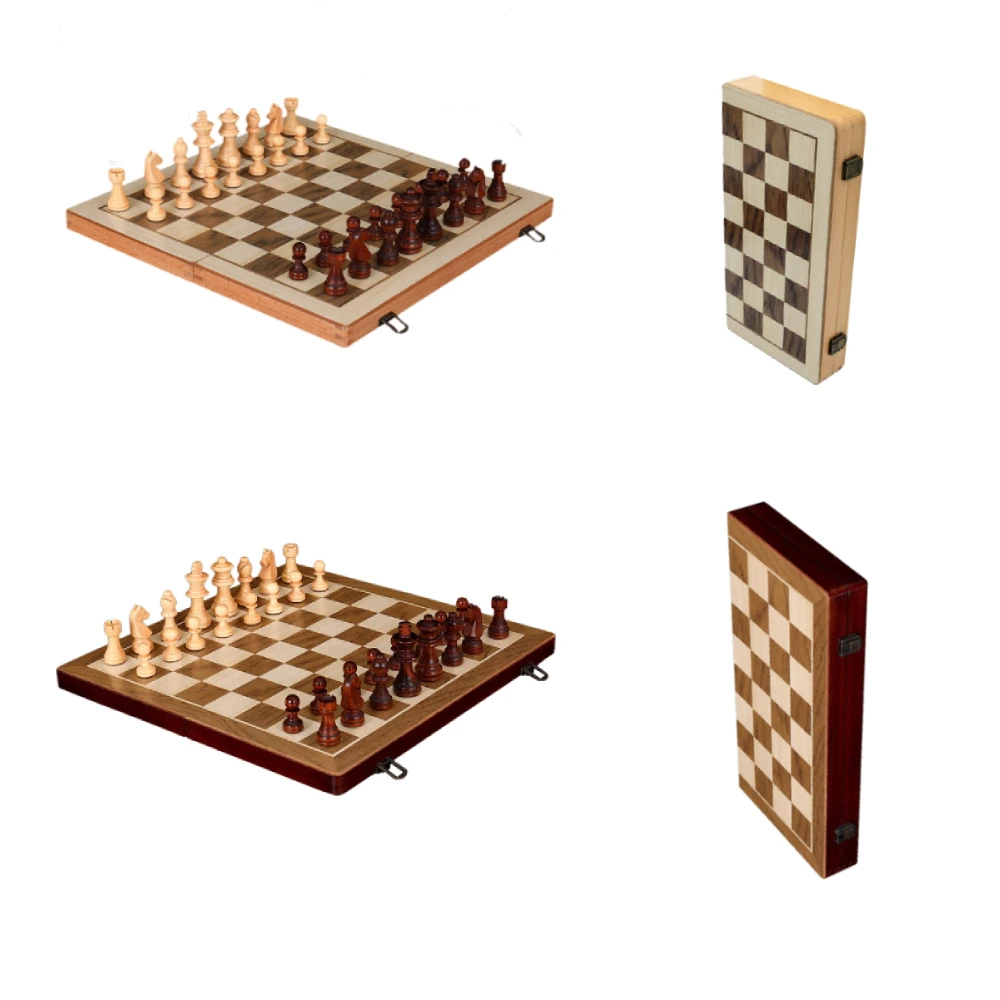 Chess Set Board Portable Chess Checkers Board Game Set for Ages 8+ Beginners 2 in 1 Board Games Travel Case Beginner Chess Set