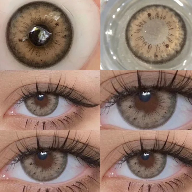 KSSEYE 2PCS Colored Contact Lenses for Eyes Natural Beauty Brown Pupils Circle Lenses Cosmetics Color Lense Yearly Fast Shipping