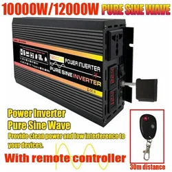 12000W Pure Sine Wave Power Inverter Voltage Transformer Digital Display Car Home Outdoor DC12V 220V Converter With controller