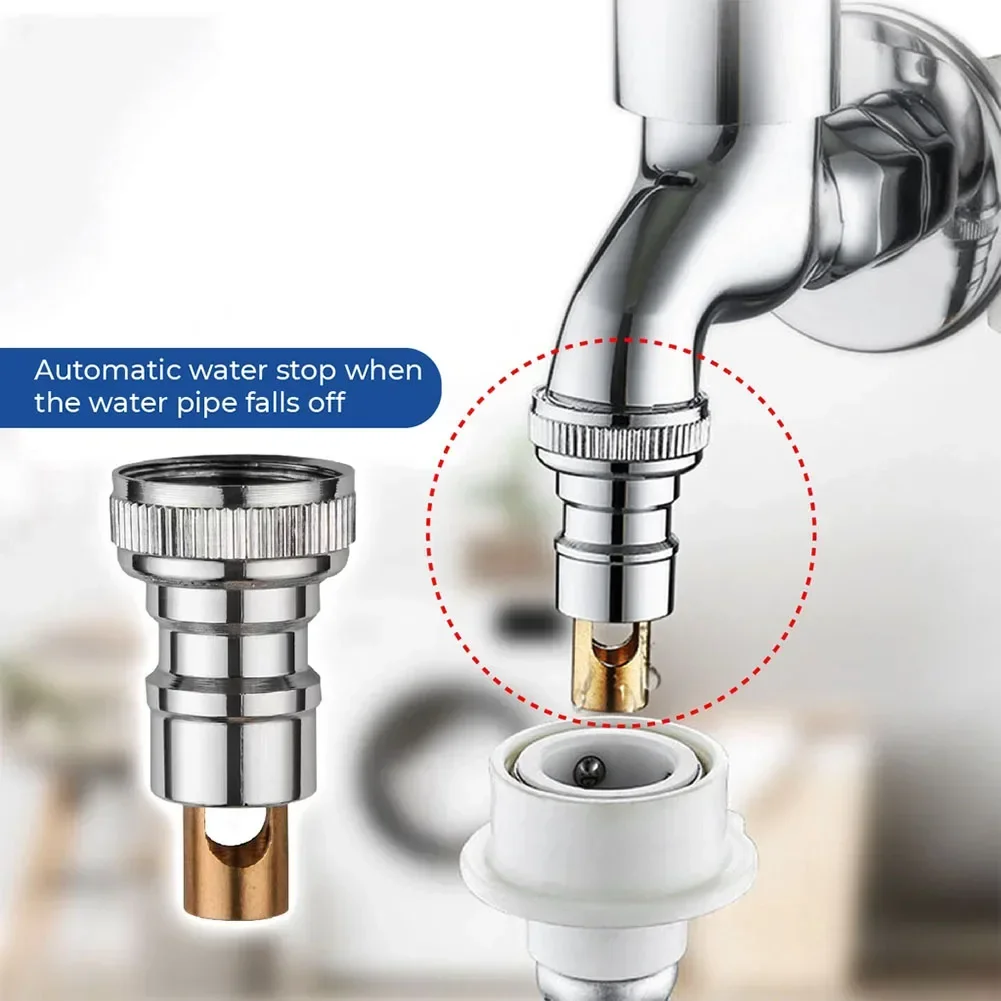 Toilet Faucet Water Stop Valve Washing Machine Faucet Accessories Adapter Drop Proof Automatic Water Stop Household Accessories