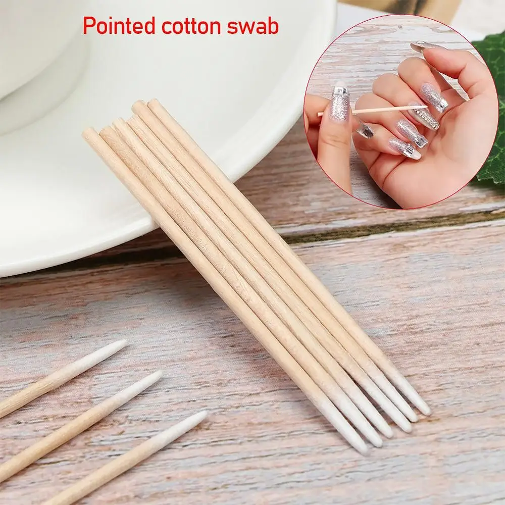 100pcs/bag Cosmetic Tattoo Tools Disposable Cotton Swab Lint Free Ultra-small Tip Eyelash Removing Makeup Accessories