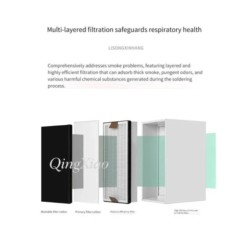 Movable Solder Fume Purifier Air Smoke Filter Odor Removal Machine Environmental Assessment Industrial Air Cleaning Equipment view 2
