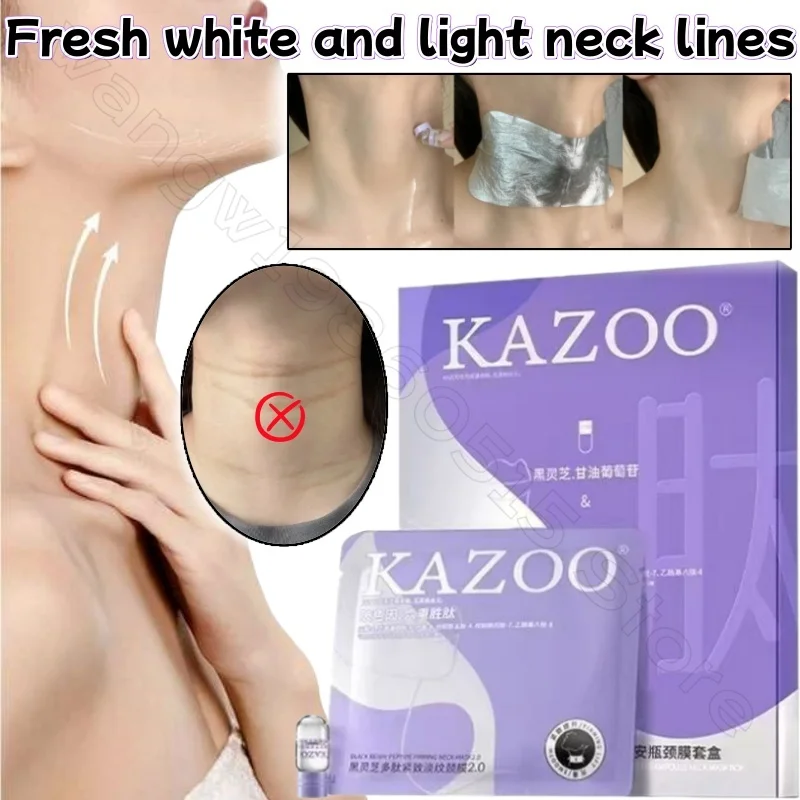 KAZOO Neck Membrane Polypeptide Ampoule Bottleneck Strip Tighten Neck Moisturizing and White Neck Patch 5 Pieces