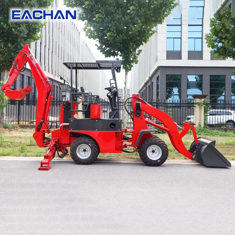 Chinese Factory Diesel Engine Backhoe Loader Farm Mini Backhoe Wheel Loader 4WD Hydraulic Pilot Handle Backhoe Loader Customized
