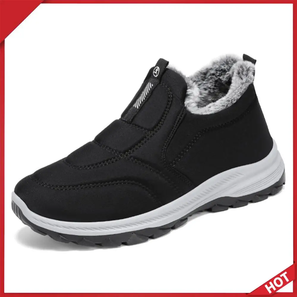 

Mens Snow Boots Lightweight Warm Walking Shoes Comfortable Thermal Ankle Boots Winter Thick Fur Shoes for Outdoor Sports