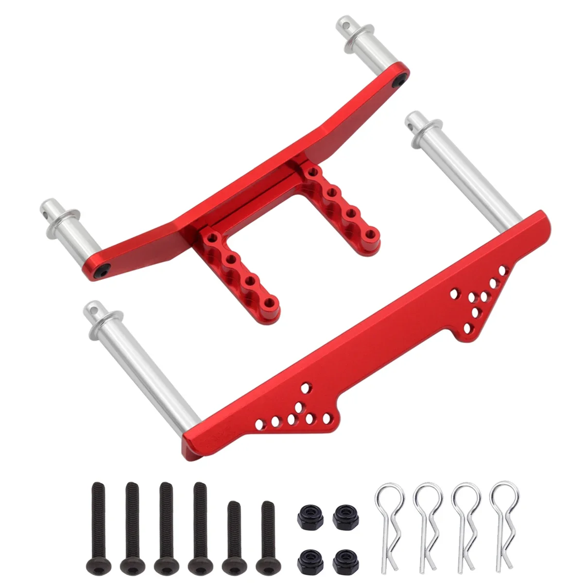Metal Front & Rear Body Mounts with Body Posts - Premium Upgrade for 1/10 Traxxas Slash 2WD, Rustler, Stampede VXL RC Cars