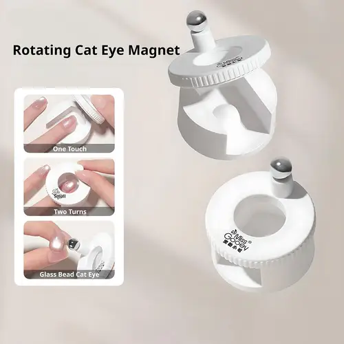Imagen 2 del producto Imán Giratorio para Uñas con Efecto Ojo de Gato, Multifuncional, Fuerte, Automático, con Efecto de Cuentas de Vidrio Brillantes, para Esmalte de Uñas en Gel