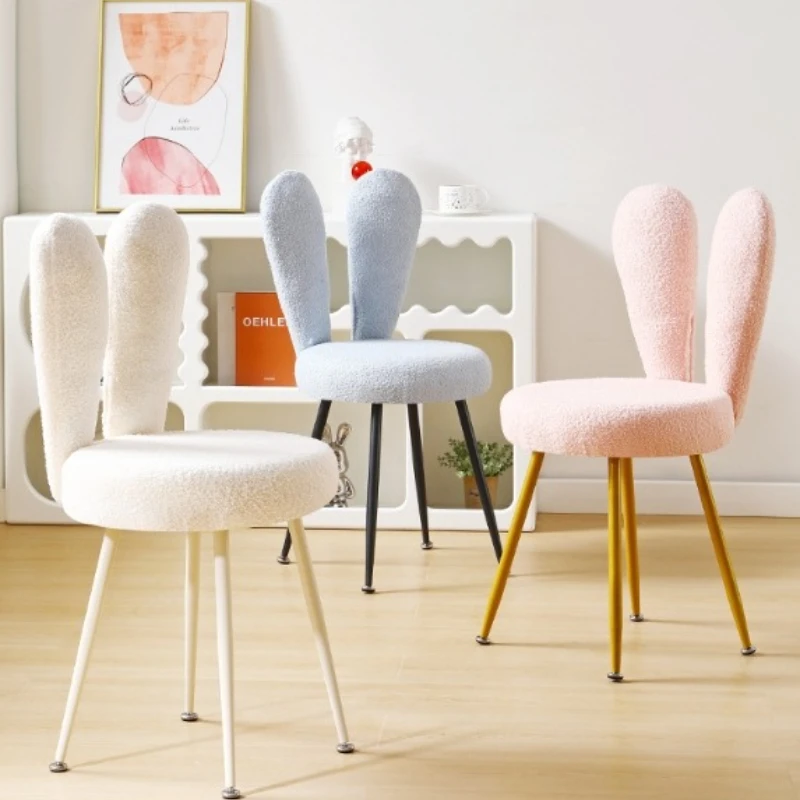 

Modern Round Chairs Backrest Makeup Shoes Changing Stool Girls Luxury Bedroom Dresser Manicure Ottomans Home Furniture