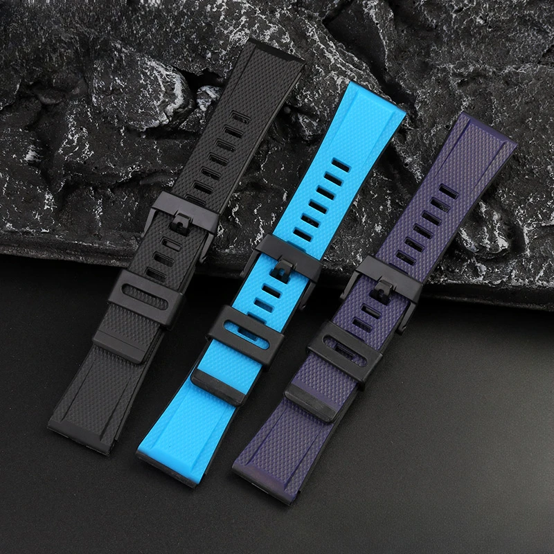 For Casio Ga2000 24mm Anti-Allergy Needle Buckle Watchband PRG-600 PRW-6600 PRG-650 Series Resin Square Hole Accessories