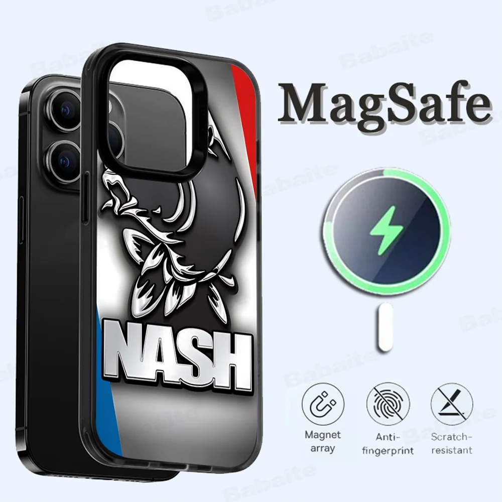 

Nash Fishing Logo Phone Case Phone Case For IPhone 16 14 13 12 11 15 Pro Max For Magsafe Magnetic Wireless Charging Cover
