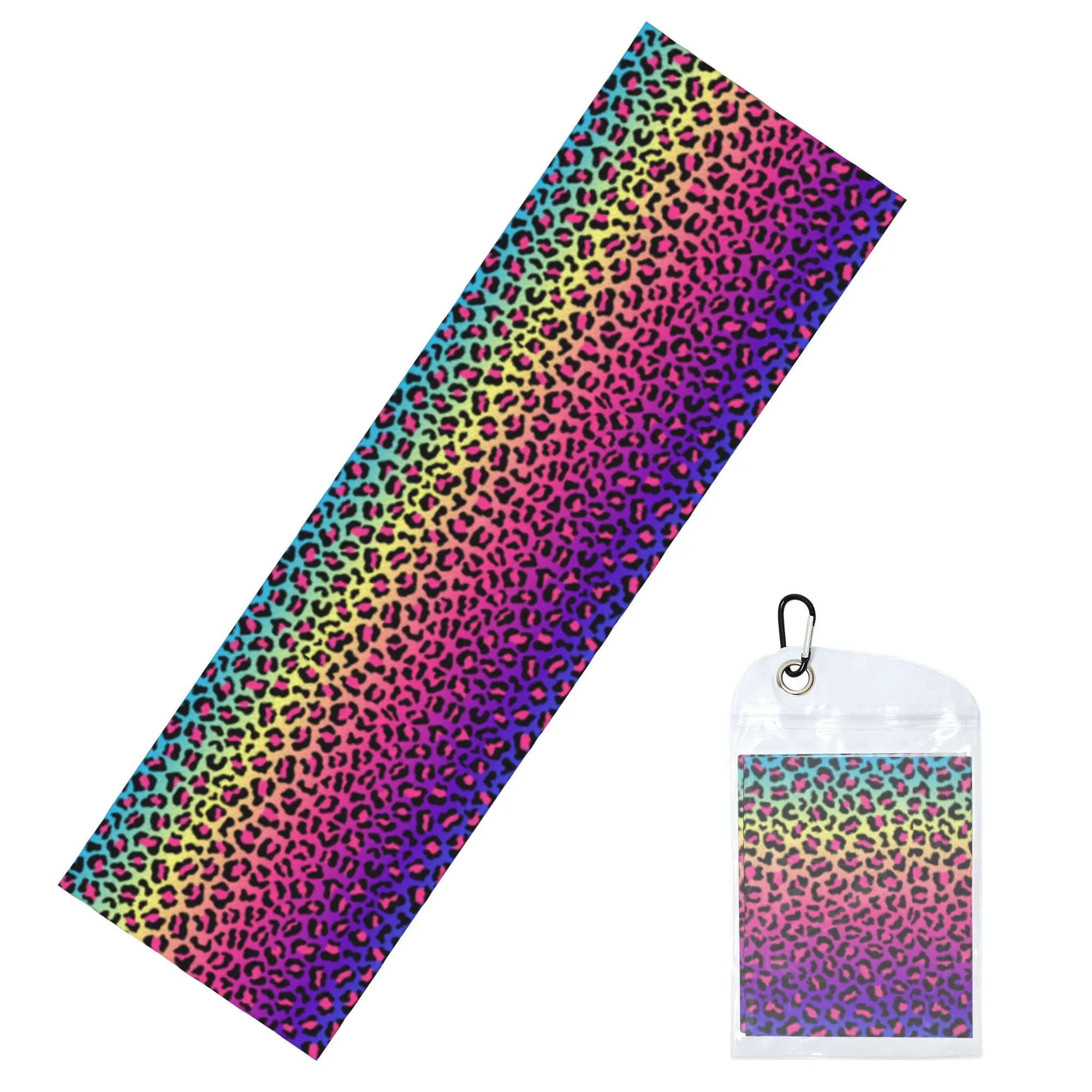 Cold Exercise Towel Rainbow Leopard Tiger Cheetah Print Pattern Beach Sports Yoga Towel Refreshing Sports Scarf Face Towels