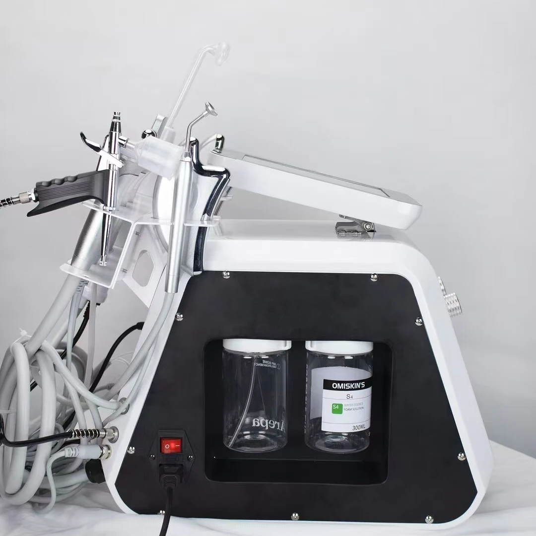 Profesjonalny aparat do pielęgnacji skóry twarzy z tlenem i hydroterapią 9 w 1, mały aparat do mikrodermabrazji wodnej i odmładzania skóry.