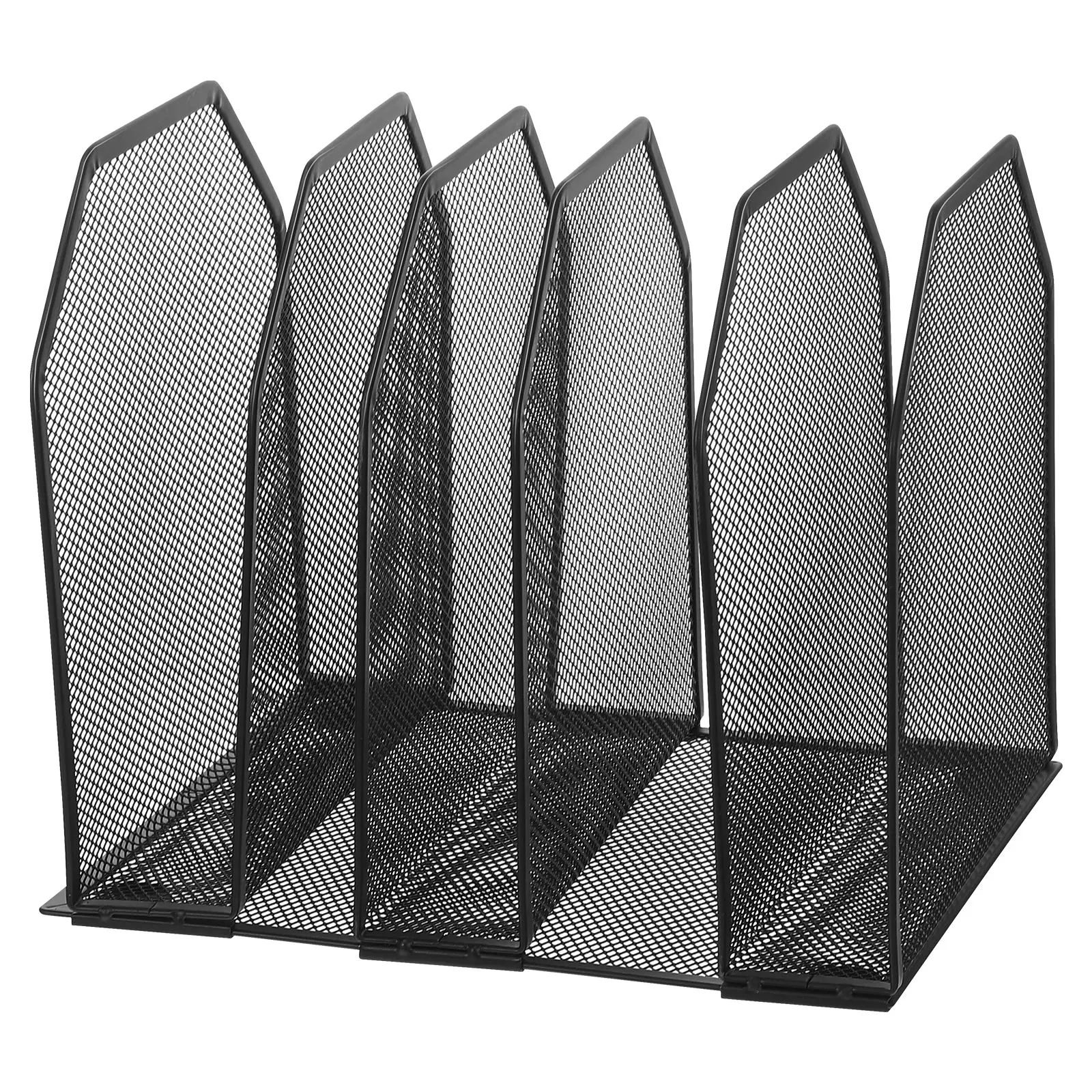 

Vertical Desktop Organizer 5-Section Mesh File Folder Stand Upright Desk Mail Sorter Sturdy Saving Office Home