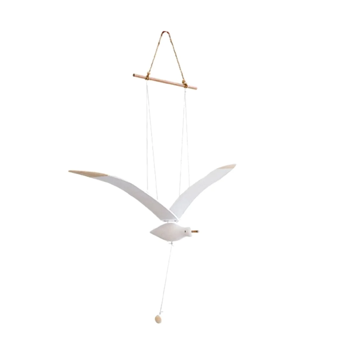 DecorationsSoaring Seagulls Hanging Mobile Wing Wood Flying Seagull Decor Ceiling Pendant Unique Home Nautical Wall Decoration