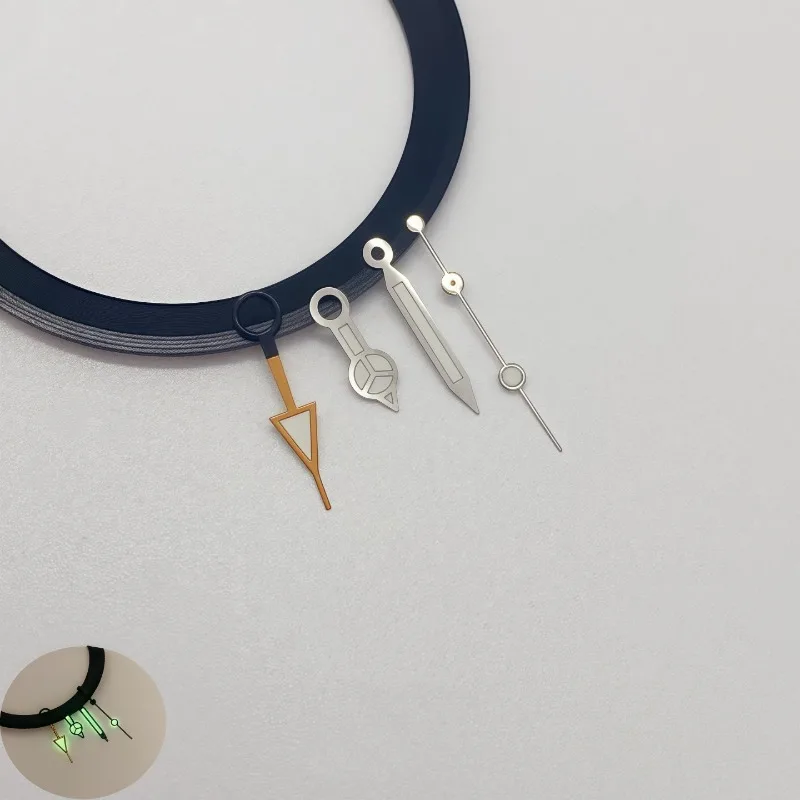 For NH34 pointer standard luminous needle silver strong green luminous watch hand GMT modified diving watch large head hand