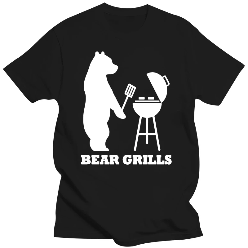 BEAR GRILLS T SHIRT BBQ BARBECUE TV PROGRAM GIFT HIPSTER SWAG FUNNY  UNISEX TOP(1)