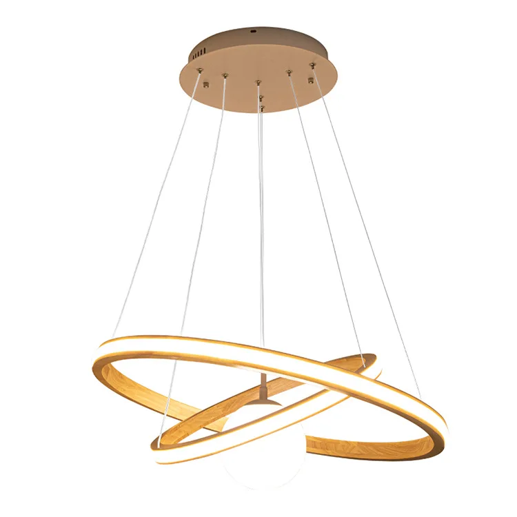 

Nordic chandelier, simple oak furniture, clear solid wood lamp