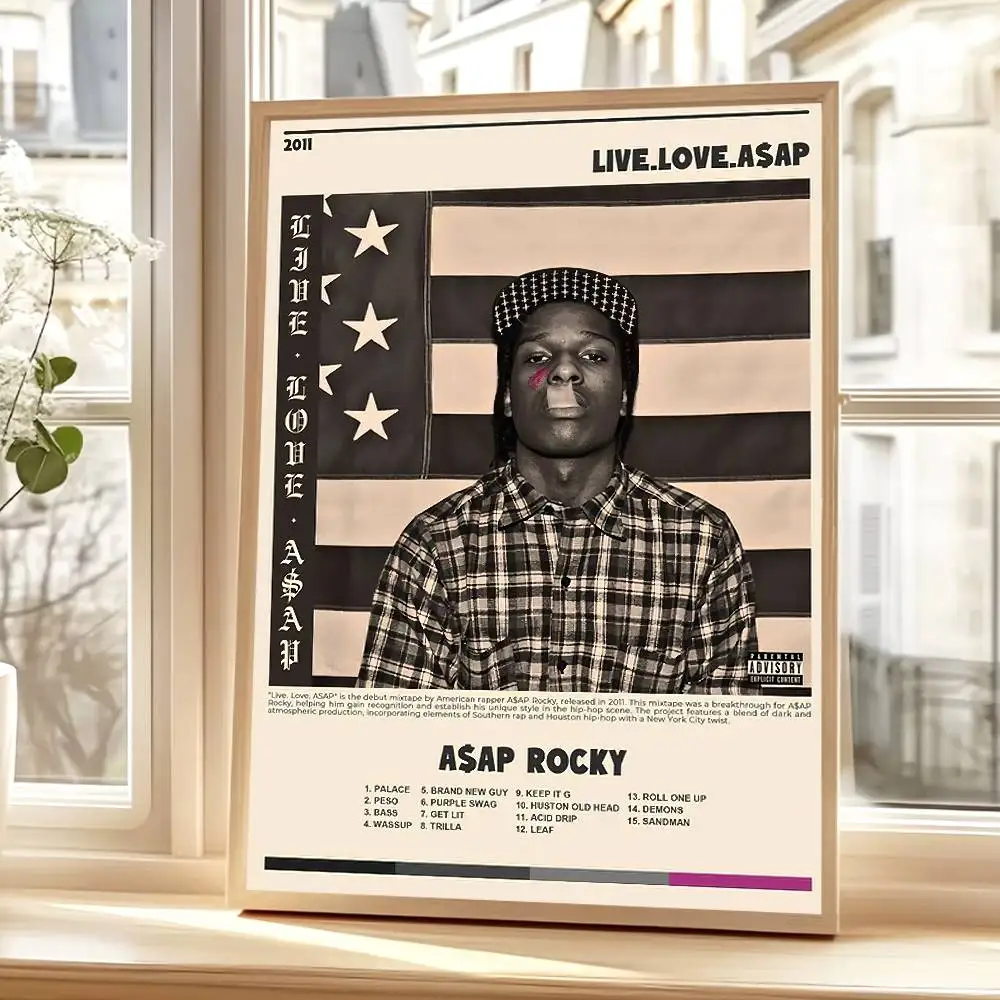 مغني الراب A-Asap R-Rocky-S لا تكون البكم المشارك لوحات ذاتية اللصق يطبع غرفة نوم المنزل غرفة المعيشة ديكور هدية عتيقة