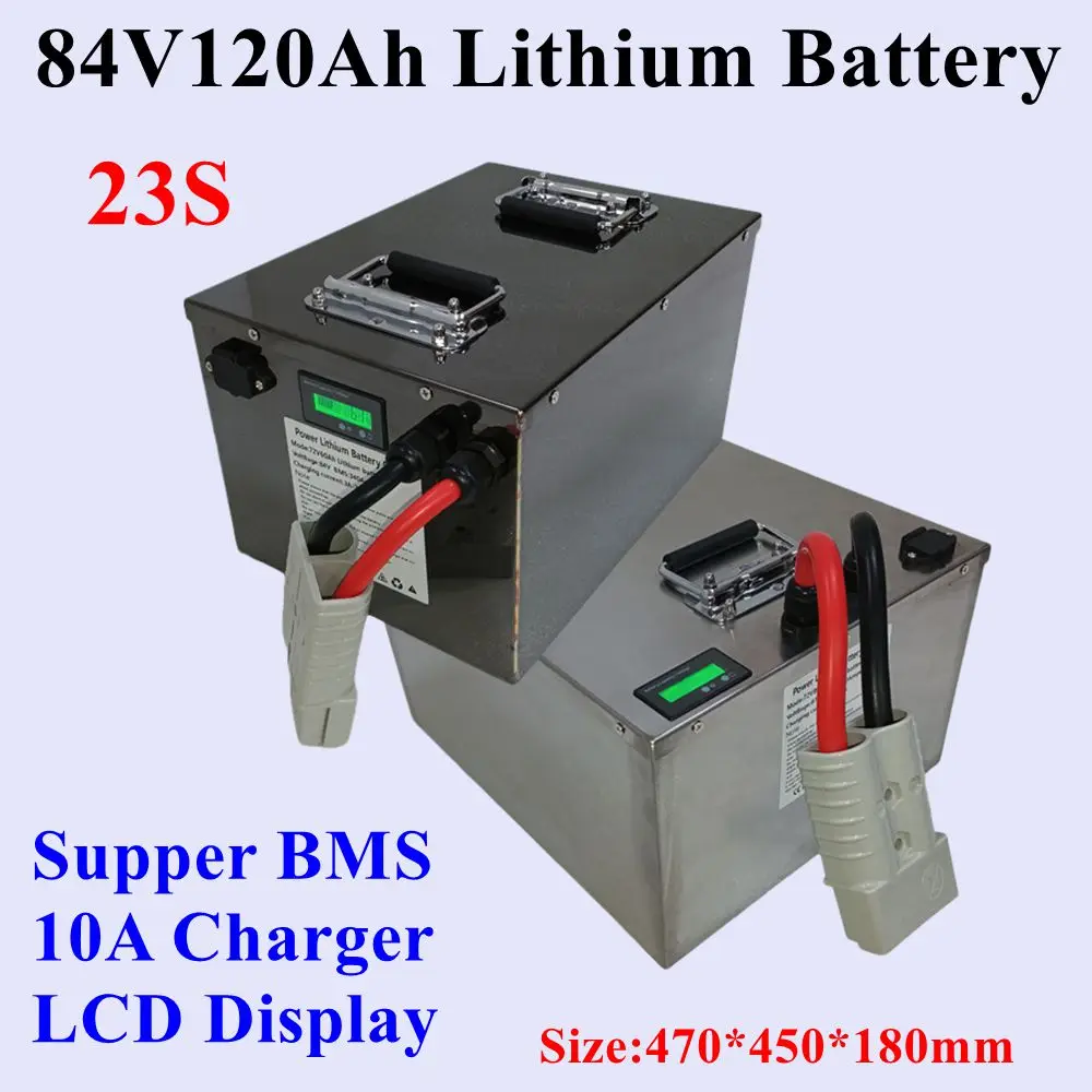 Batterie lithium-ion, 84V, 120Ah,bluetooth BMS avec charger 10A, pour 8000W, 10KW e-bike Scooter,motorcycle sightseeing car