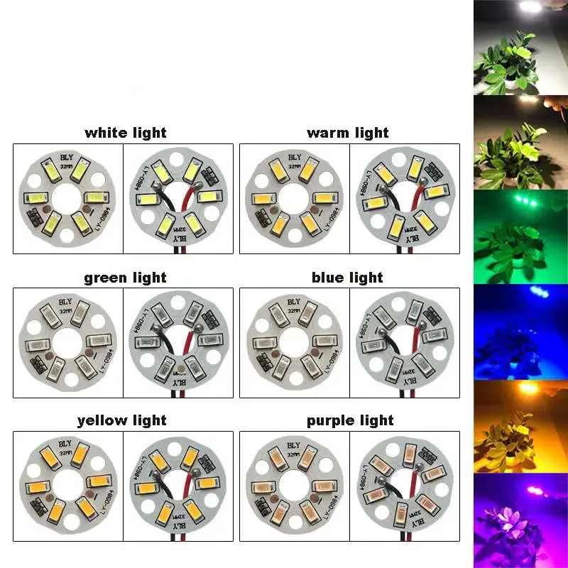 10PCS LED 3W 5V Color Lamp Bead Light Board Bulb SMD5730 Round Transformation Light Source Dia 31MM White Red Blue Yellow Purple