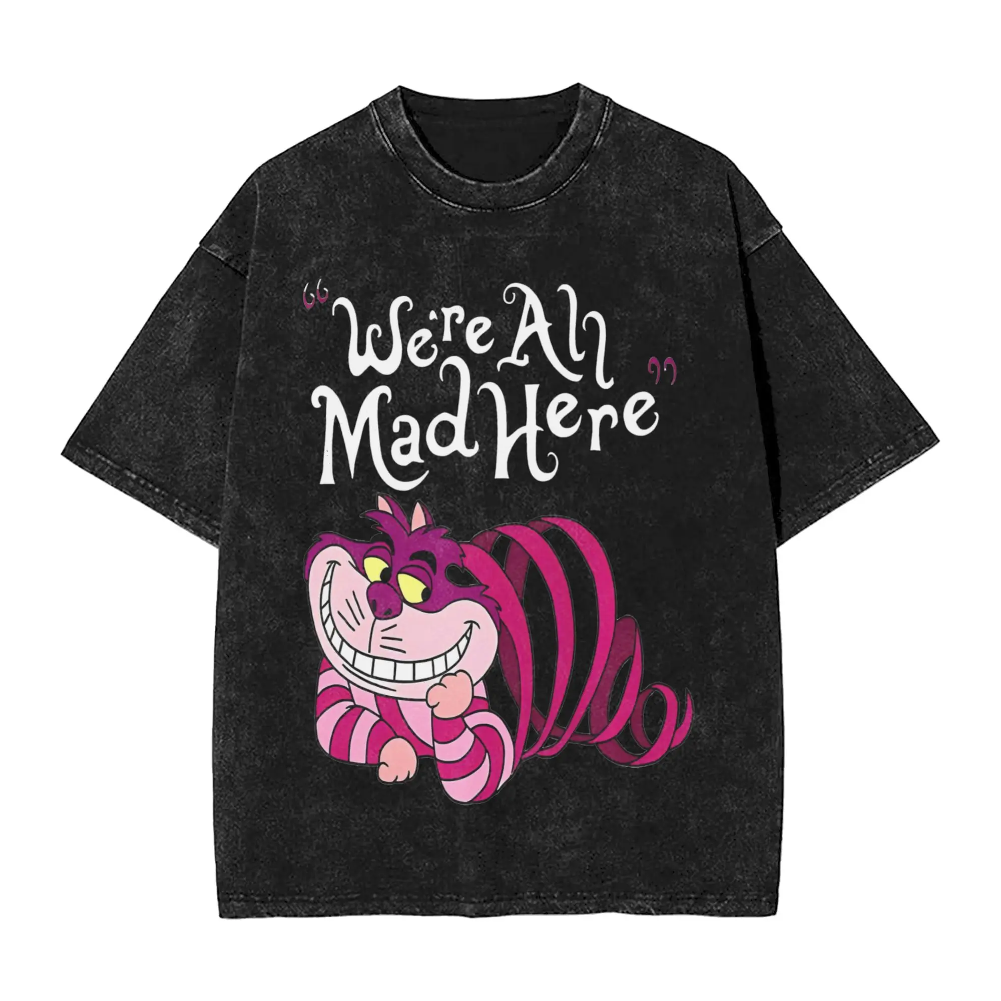 Humor Virtuoso Delicate Eye Magic Nice Cheshire Cat We are All Mad Here Cat T-Shirt  Short Sleeve Tee Shirt Gift Idea Clothes