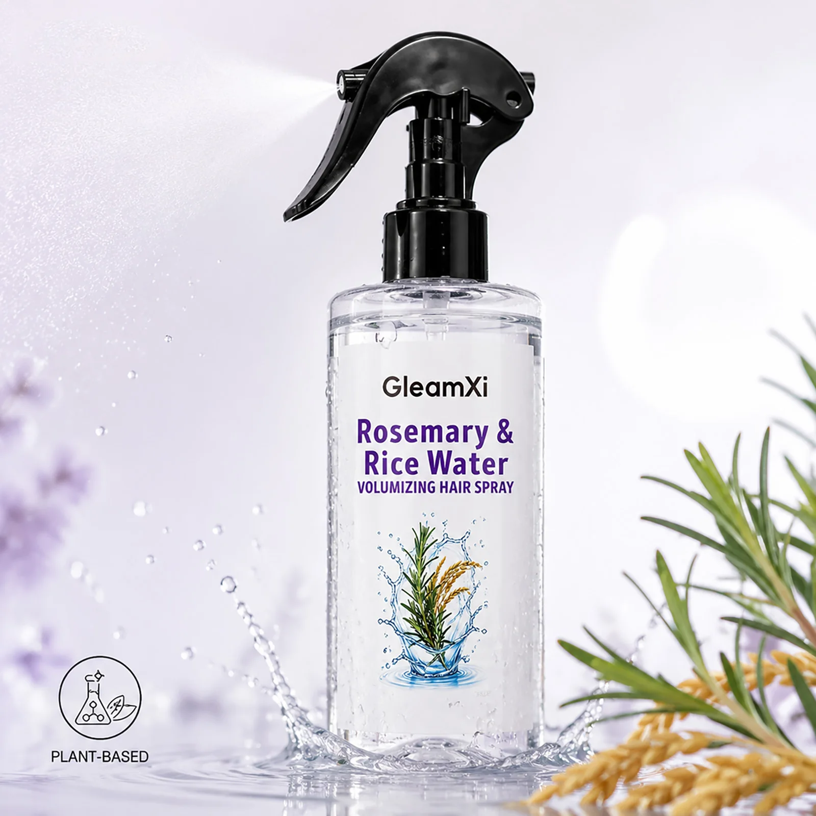 Rosmarin- & Reiswasser Volumen-Haarspray 100ml Nicht fettendes Haarwurzel-Lifting-Spray für ölkontrollierende, erfrischende Kopfhautpflege – Detail 3