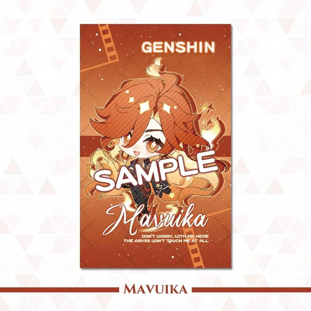 New Genshin Game Collection Card Ororon Mavuika Chasca Citlali Xilonen Iansan Cute Cartoon Anime Art Paper Card Ornamental Gift