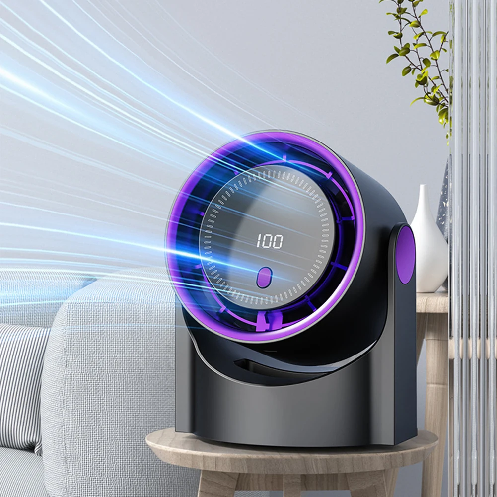 100 Level Portable Bladeless Fan USB Rechargeable Desktop Cooling Fan (Purple)