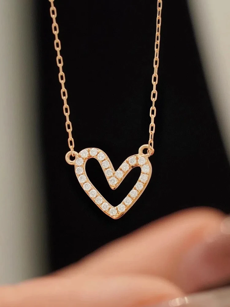 

S925 Sterling Silver Women's Necklace Simple Love Necklace New Luxury Jewellery for Women Daily Wear Holiday Party Gifts