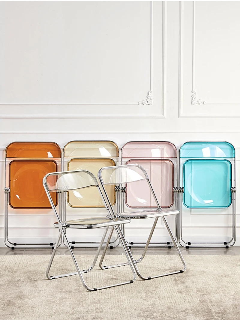 Stool folding chair transparent chair acrylic fashion net red clothing store photo chair simple home ins dining chair