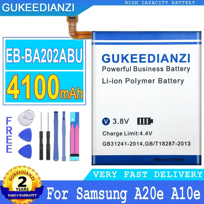 4100mAh GUKEEDIANZI Battery EB-BA202ABU For samsung GALAXY A20e A10e A102W A102U A202F Big Power Bateria