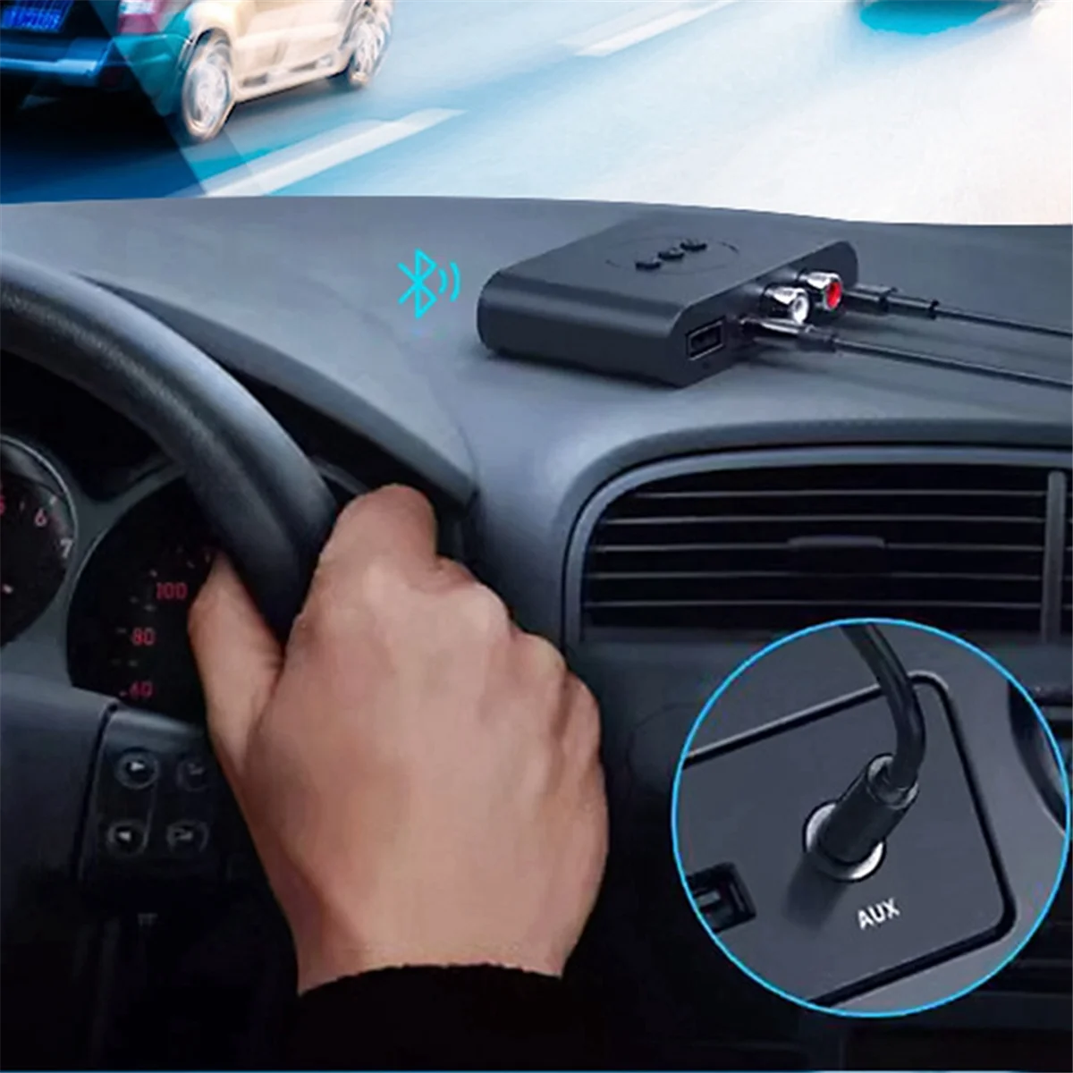 POP-lBluetooth Receiver 5.3 Wireless Adapter AUX Mobile Phone Audio Output RCA Old Style Audio Amplifier USB