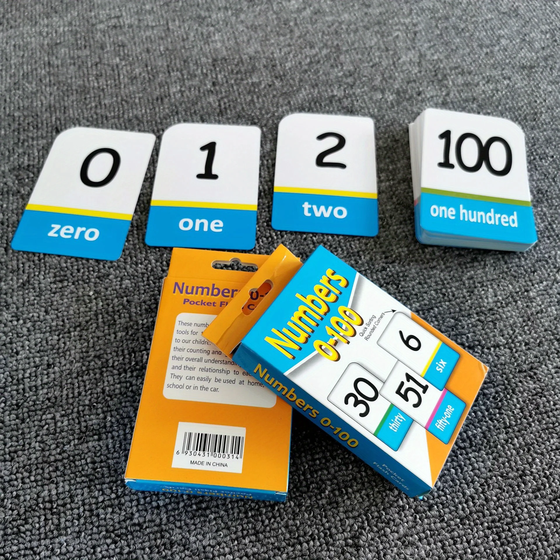 51pcs 0-100 Children's Enlightenment Number 123 Teaching Card Primary School English Learning Literacy Card