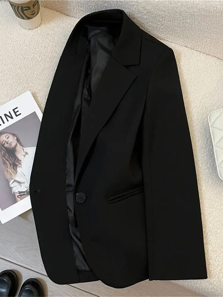 

Bla ort Suit Jaet for Women Casual Commute Outerwear Spring Autumn New Sle Cleanfit Long Sve Ladies