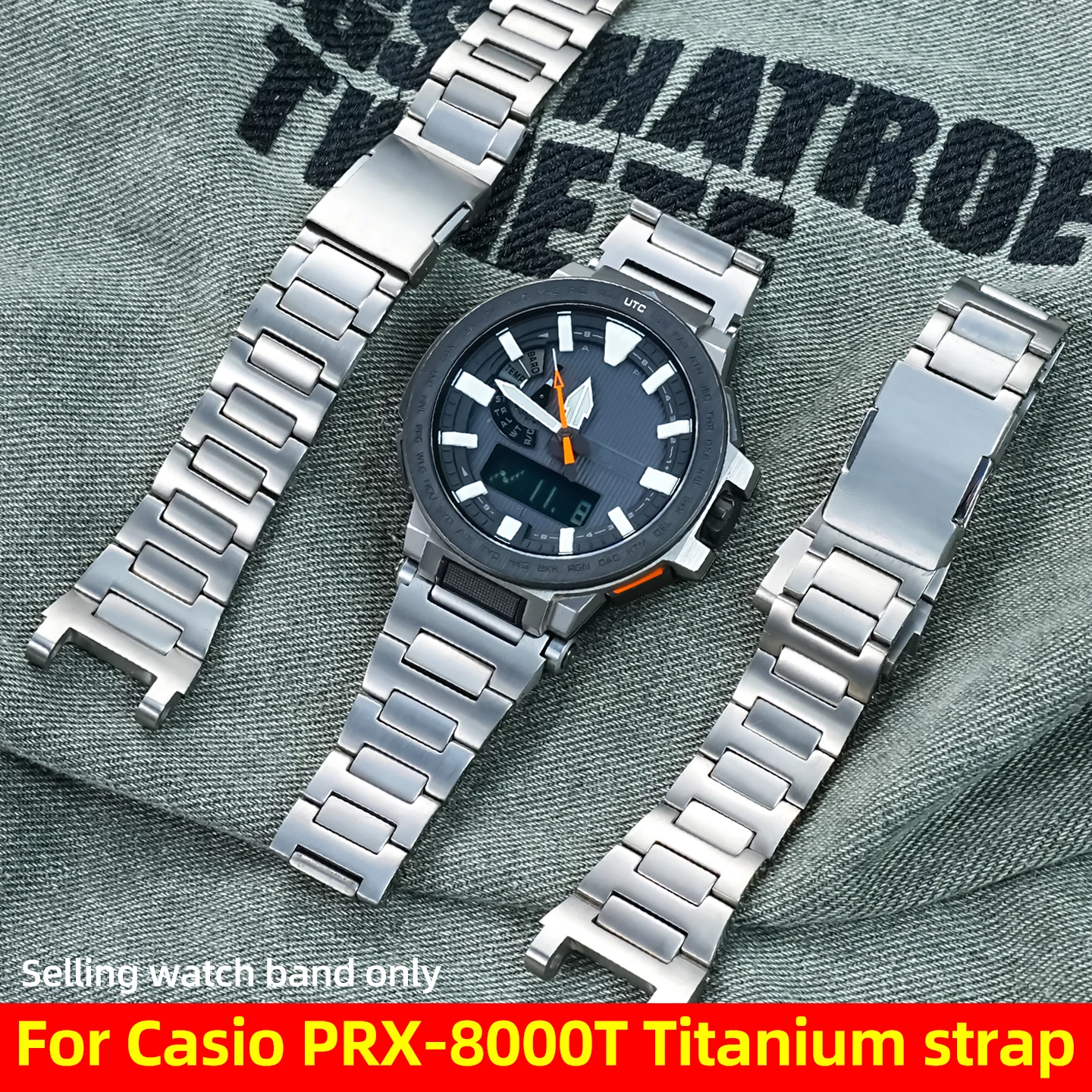 

PRX-8000 Ремешок для часов из титанового сплава для Casio Protrek серии 5470 PRX-8000T/YT/GT, легкий металлический спортивный ремешок для часов, детали