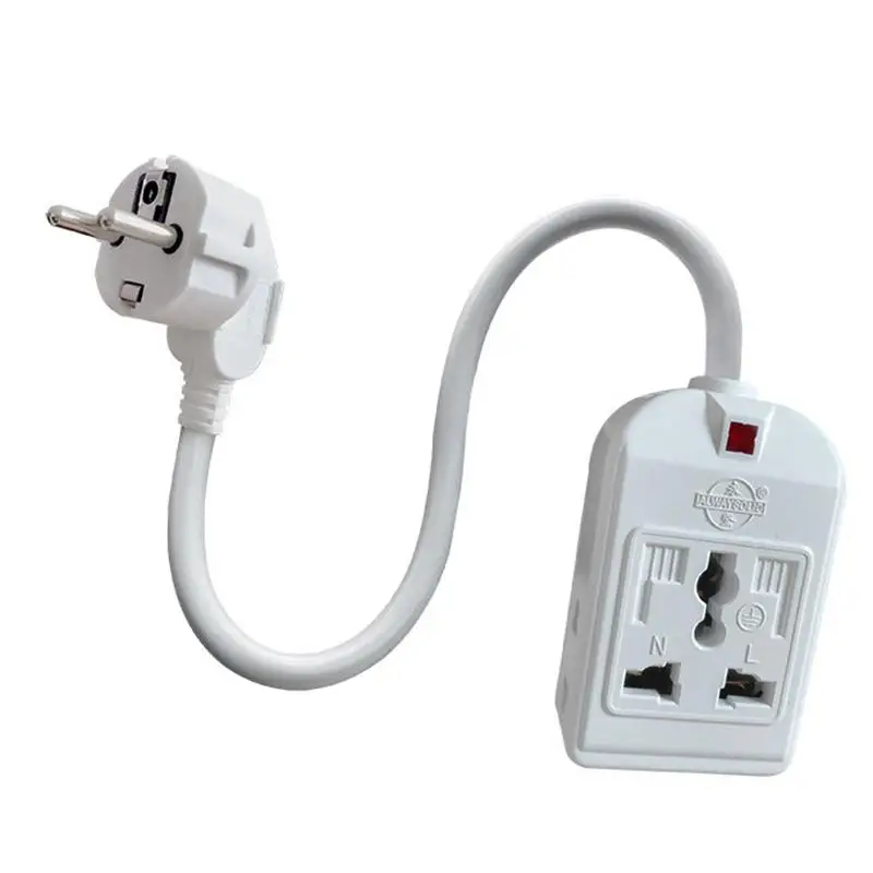 Schuko Plug Power Strip 3-Outlet 7-Hole German Standard Outlet Socket Home Electronics Extension Cord 0.3/0.5/1/2/3M