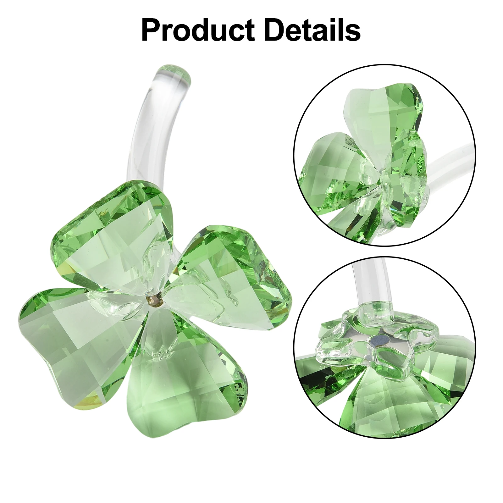 

Elegant Ornament Four-Leaf Clover Everyday Display Compact Size Holiday Decor Symbol Of Luck Unique Collectible