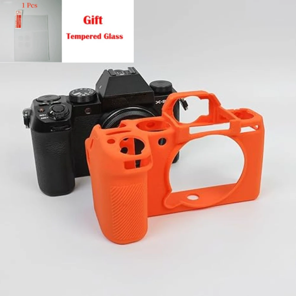 

For Fujifilm X-S20 ，Silicone Case Camera Bag Protective Case anti-skid texture design digital camera xs20 + free tempered film