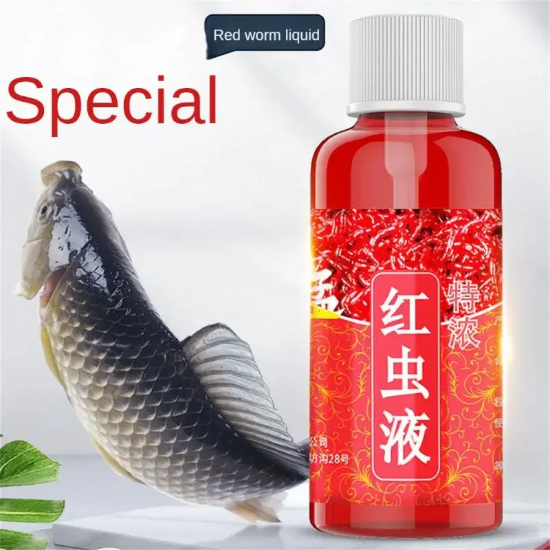 60ML Liquid Blood Worm Scent Fish Attractant Concentrated Red Worm Liquid Fish Bait Additive Perch Catfish Fishing Accessories